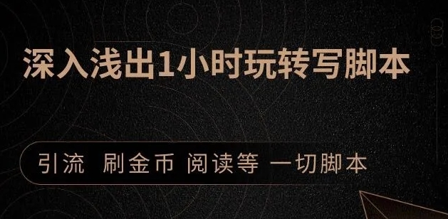 引流脚本实战课：1小时深入浅出视频实操讲解，教你0基础学会写引流脚本-创业资源库