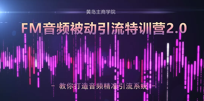黄岛主·FM音频引流特训营2.0：独家引流模式，单账号50W+播放量，轻松变现-创业资源库