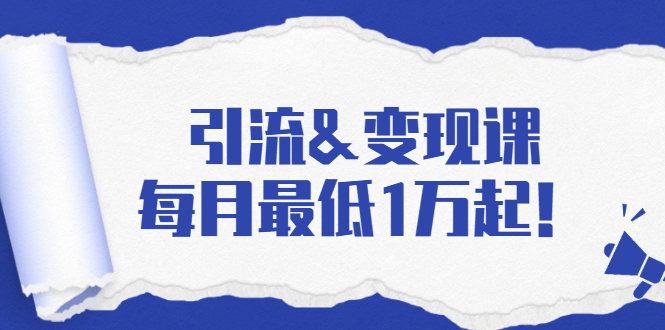 引流&变现课：分享一整套流量方法以及各个渠道收入，每月最低1万起！-创业资源库