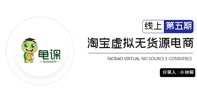 龟课·淘宝虚拟无货源电商5期，全程直播 现场实操，一步步教你轻松实现躺赚-创业资源库