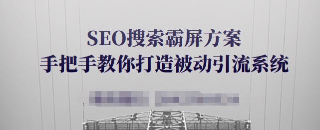 SEO搜索霸屏方案，手把手教你打造被动引流系统【视频课程】-创业资源库