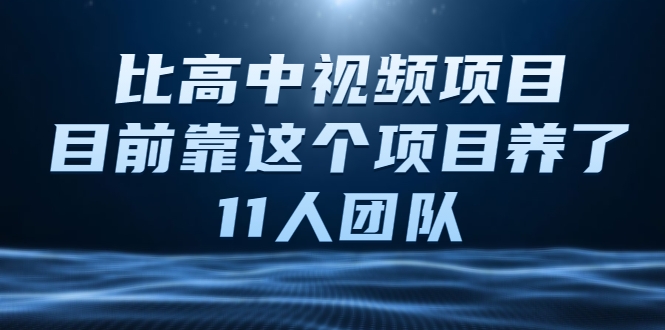 比高中视频项目，目前靠这个项目养了11人团队【视频课程】-创业资源库