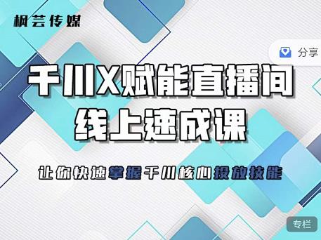 枫芸传媒-线上千川提升课，提升千川认知，提升千川投放效果-创业资源库
