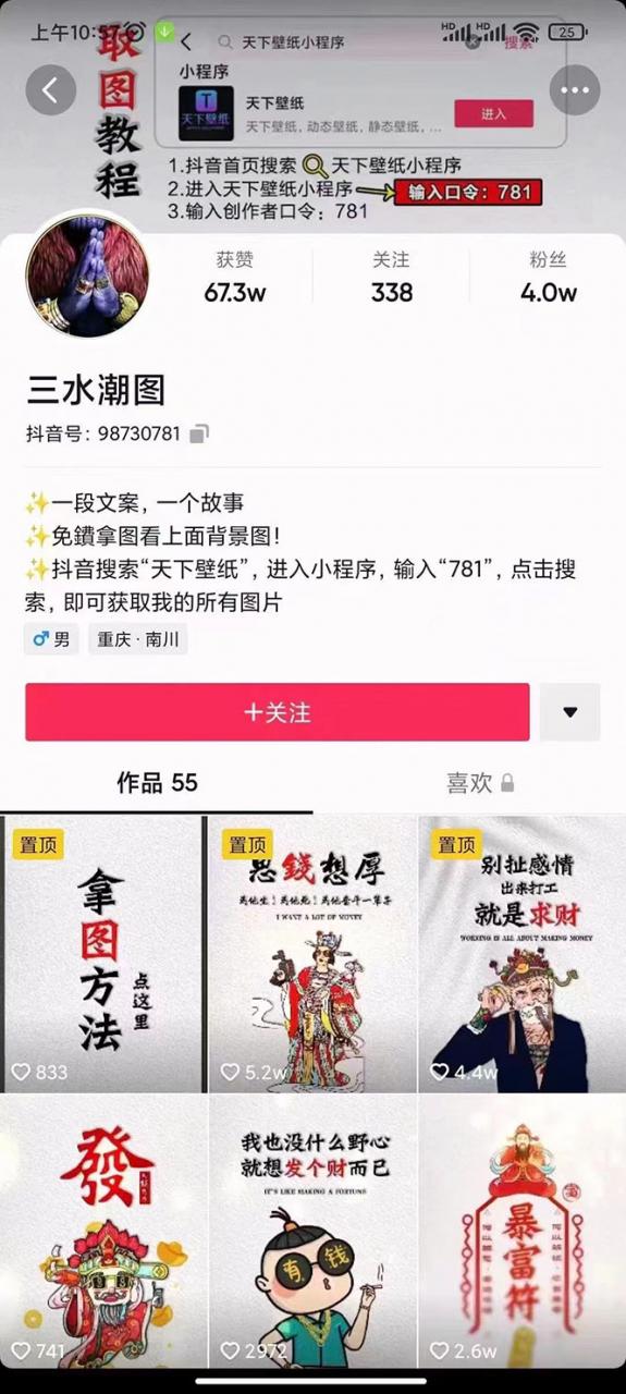 国潮壁纸变现项目，新手可操作日赚200+【素材+软件+教程】-创业资源库