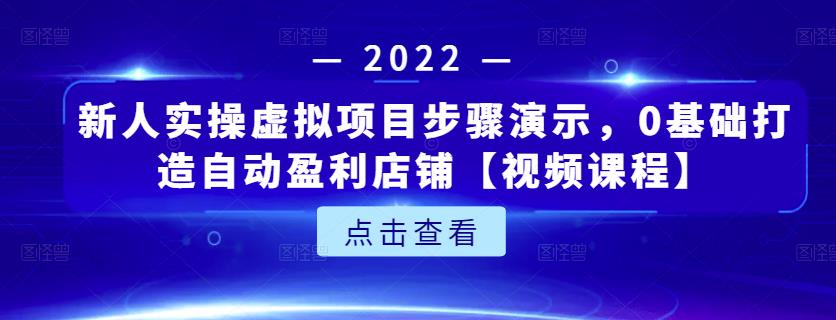 新人实操虚拟项目步骤演示，0基础打造自动盈利店铺【视频课程】-创业资源库