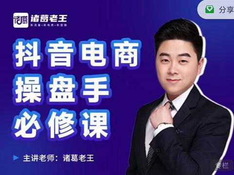 诸葛老王-抖音电商操盘手必修课：顶层设计，​起号破局，爆款运营，数据分析-创业资源库