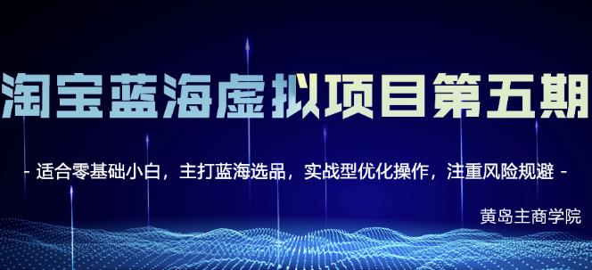 黄岛主淘宝虚拟无货源3.0+4.0+5.0，适合零基础小白，主打蓝海选品，实战型优化操作-创业资源库
