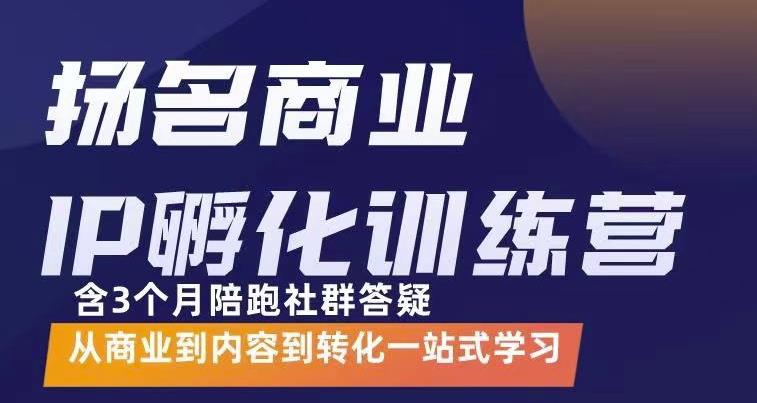 杨名商业IP孵化训练营，从商业到内容到转化一站式学 价值5980元-创业资源库