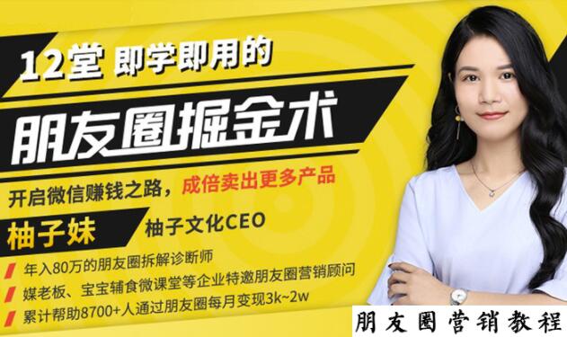 【营销必学】12堂学之即用的朋友圈掘金术：开启你的副业赚钱之路-创业资源库