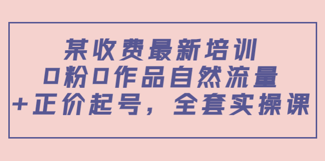某最新收费培训内容：0粉0作品自然流量+正价起号，全套实操课-创业资源库