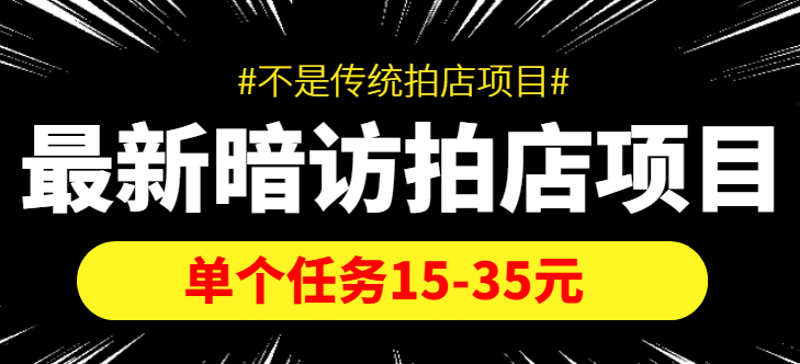 最新暗访拍店信息差项目，单个任务15-35元（不是传统拍店项目）-创业资源库