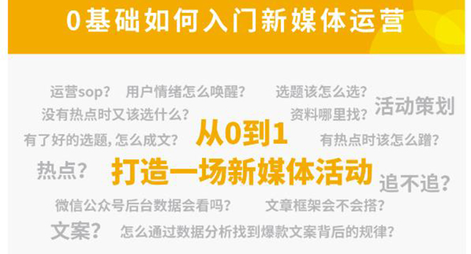 新媒体运营系列课，课程零基础入门，解锁高薪职业必备的四项技能-创业资源库