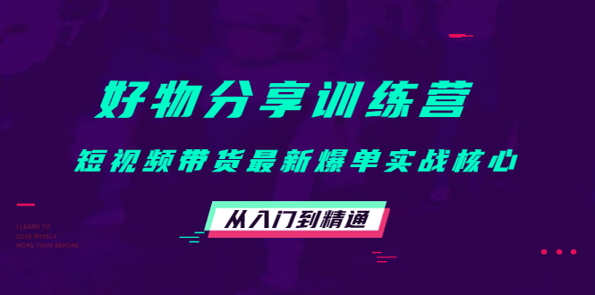 好物分享训练营：短视频带货最新爆单实战核心，从入门到精通-创业资源库