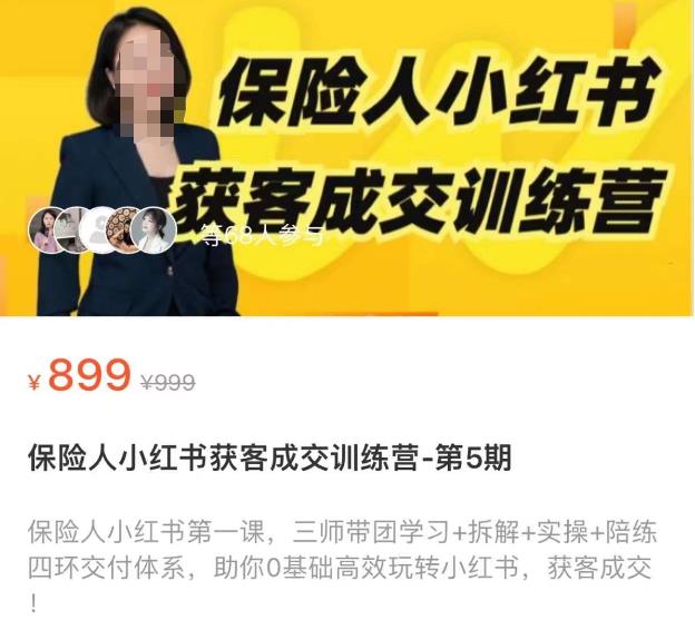 保险人小红书获客成交训练营，0基础高效玩转小红书，可复制的获客成交之路-创业资源库