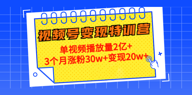 21天视频号变现特训营：单视频播放量2亿+3个月涨粉30w+变现20w+（第14期）-创业资源库
