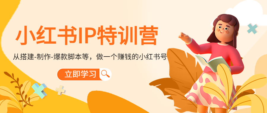 小红书IP特训营：从搭建-制作-爆款脚本等等，做一个赚钱的小红书号-创业资源库