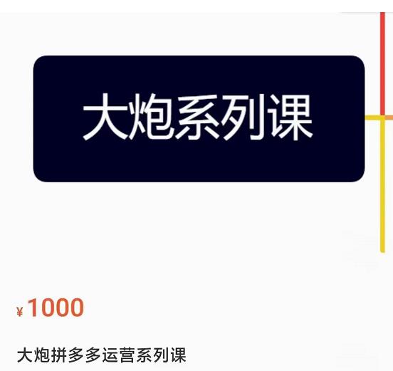 大炮拼多多运营系列课，各类​玩法合集，拼多多运营玩法实操-创业资源库