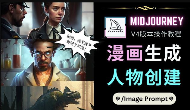 Midjourney V4版本操作教程：2个简单参数，完成漫画生成，人物创建-创业资源库