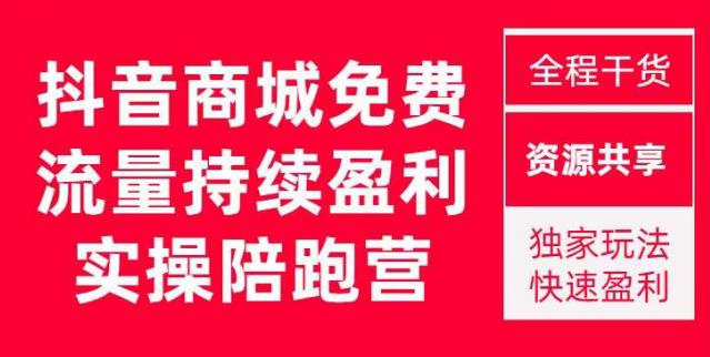 抖音商城搜索持续盈利陪跑成长营，抖音商城搜索从0-1、从1到10的全面解决方案-创业资源库