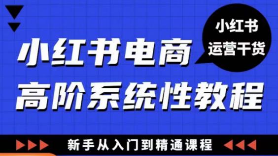 小红书电商高阶系统教程，新手从入门到精通系统课-创业资源库