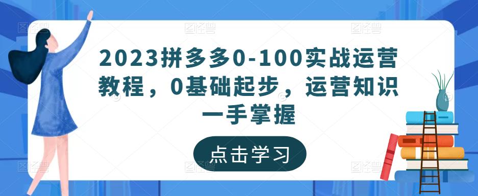 2023拼多多0-100实战运营教程，0基础起步，运营知识一手掌握-创业资源库