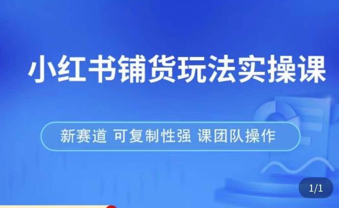 小红书铺货玩法实操课，流量大，竞争小，非常好做，新赛道，可复制性强，可团队操作-创业资源库