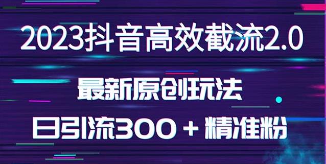 日引300＋创业粉，独家抖音高效截流2.0玩法（价值1280）-创业资源库
