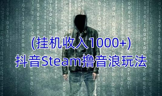 抖音Steam撸音浪玩法，挂机一天收入1000+不露脸 不说话 不封号 社恐人群福音-创业资源库