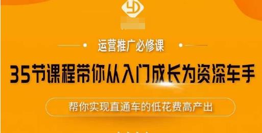 35节课程带你从入门成长为资深车手，让系统学习直通车成为可能，帮你实现直通车的低花费高产出-创业资源库