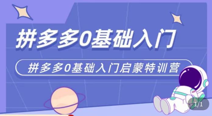 六一电商·拼多多运营0-1实操特训营，拼多多从基础到进阶的可实操玩法-创业资源库