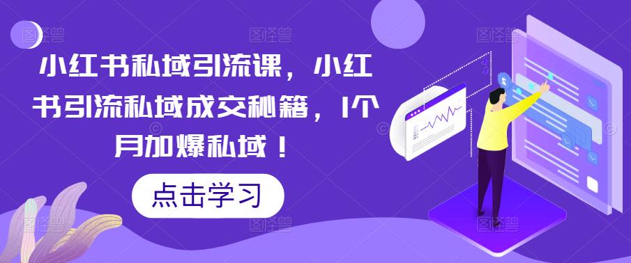 小红书私域引流课，小红书引流私域成交秘籍，1个月加爆私域！-创业资源库