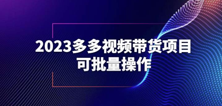 2023多多视频带货项目，可批量操作【保姆级教学】【揭秘】-创业资源库