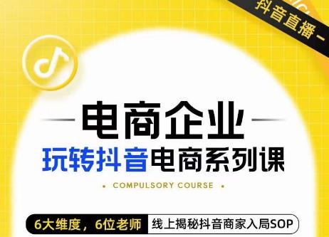 玺承·电商企业玩转抖音电商系列课，6大维度，6位老师，线上揭秘抖音商家入局SOP-创业资源库