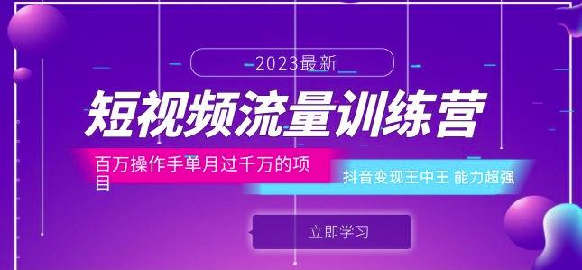 短视频流量训练营：百万操作手单月过千万的项目：抖音变现王中王能力超强-创业资源库