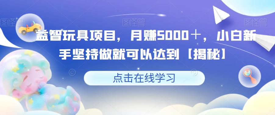益智玩具项目，月赚5000＋，小白新手坚持做就可以达到【揭秘】-创业资源库