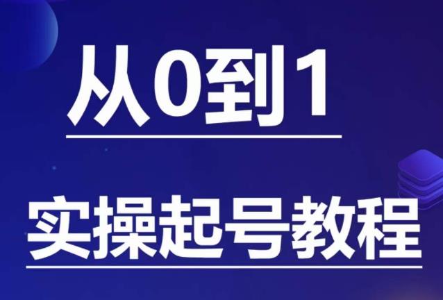 石野·小白起号实操教程，​掌握各种起号的玩法技术，了解流量的核心-创业资源库