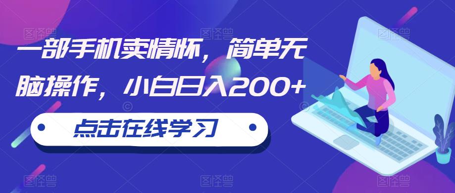 一部手机卖情怀，简单无脑操作，小白日入200+【揭秘】-创业资源库