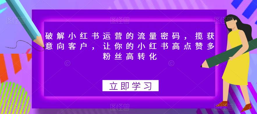 破解小红书运营的流量密码，揽获意向客户，让你的小红书高点赞多粉丝高转化-创业资源库