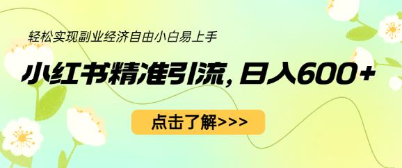 小红书精准引流，小白日入600+，轻松实现副业经济自由（教程+1153G资源）-创业资源库