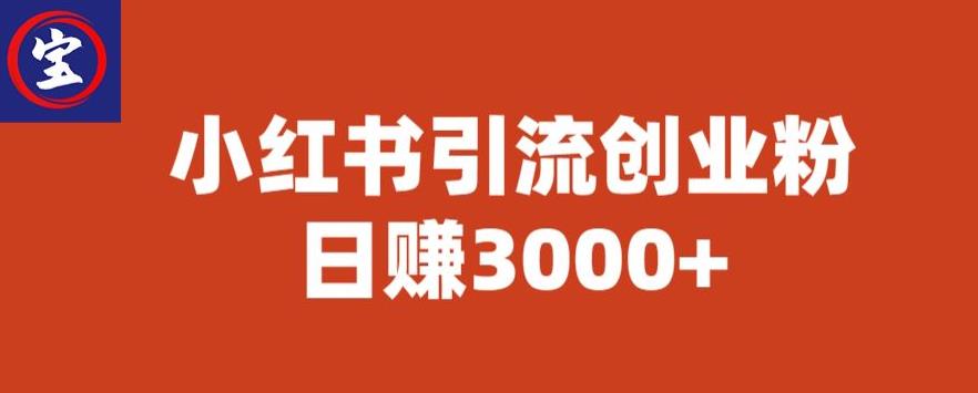 宝哥小红书引流创业粉，日赚3000+【揭秘】-创业资源库