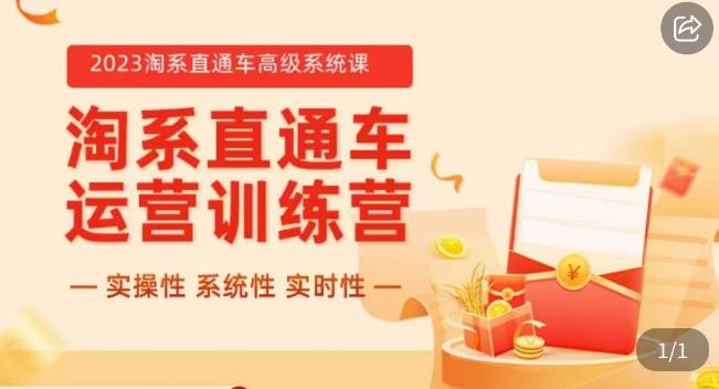 冠东·2023淘系直通车高级系统课，​实操性，系统性，实时性，直通车完整体系教学-创业资源库