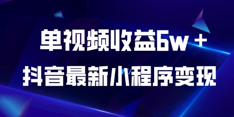 抖音最新小程序变现项目，单视频收益6w＋，小白可做【揭秘】-创业资源库