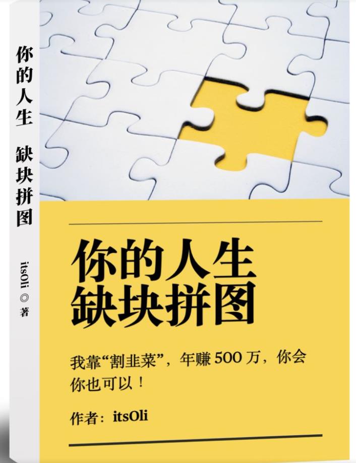 某高赞电子书《你的人生，缺块拼图——我靠“割韭菜”，年赚500万，你会你也可以》-创业资源库