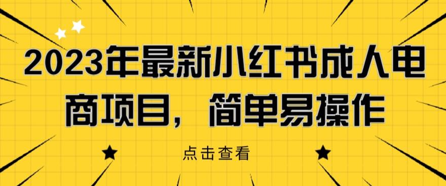 2023年最新小红书成人电商项目，简单易操作【详细教程】【揭秘】-创业资源库