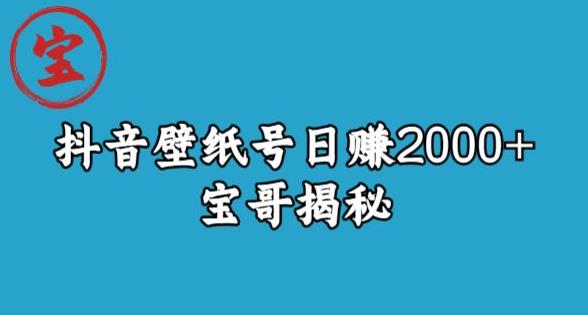 宝哥抖音壁纸号日赚2000+，不需要真人露脸就能操作【揭秘】-创业资源库
