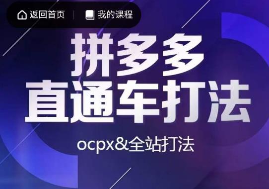 互力·拼多多直通车打法，ocpx&全站打法-创业资源库