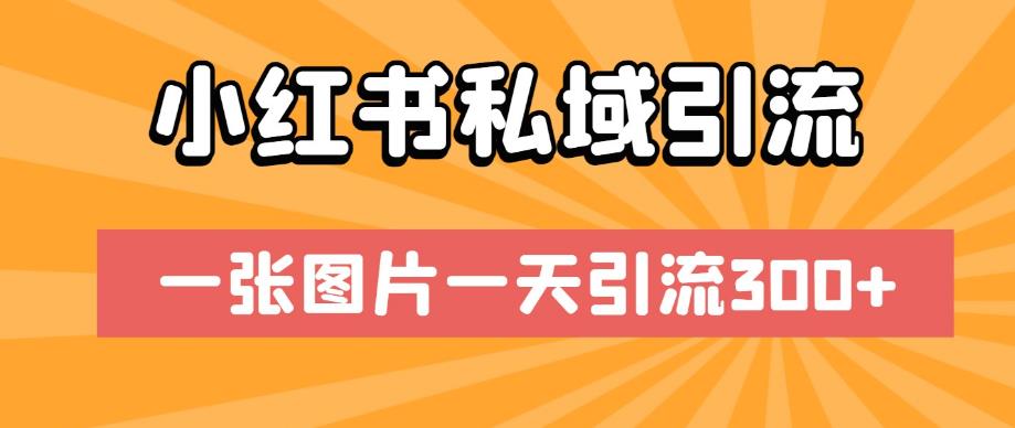 小红书私域引流，一张图片一天引流300+【揭秘】-创业资源库