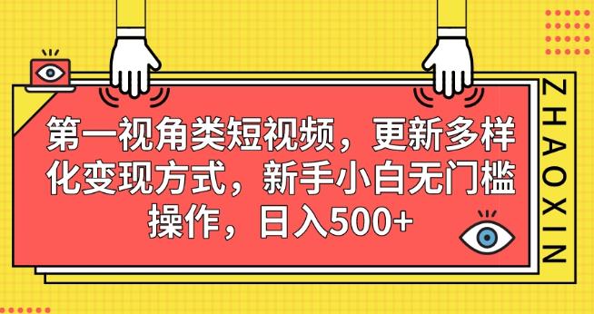 第一视角类短视频，更新多样化变现方式，新手小白无门槛操作，日入500+【揭秘】-创业资源库