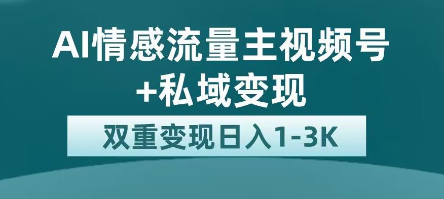 全新AI情感流量主视频号+私域变现，日入1-3K，平台巨大流量扶持【揭秘】-创业资源库