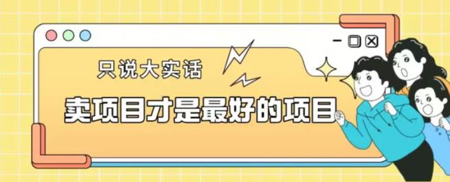卖项目才是最好的项目一单3000+【揭秘】-创业资源库